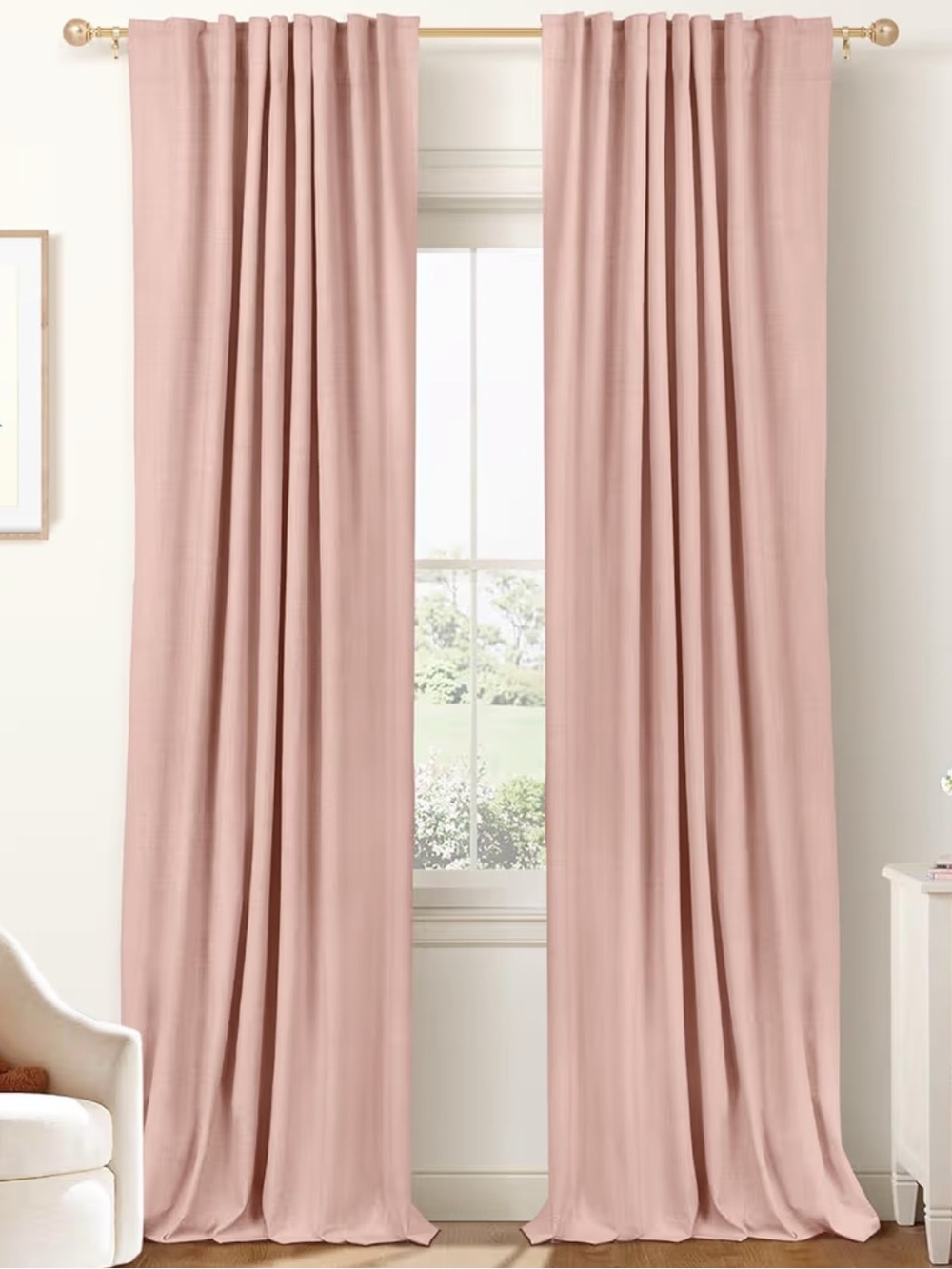 Elegant Solid Pink Window Blackout Curtains
